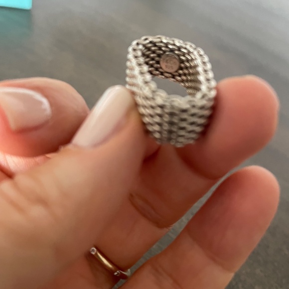 Tiffany Mesh - silver ring size 8/bague en argent taille 8 - Picture 3 of 3